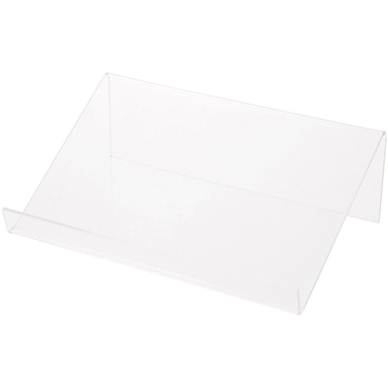 Plymor Clear Acrylic Slightly Elevated Book Display Stand with 1" Ledge, 9" W x 6" D x 3" H